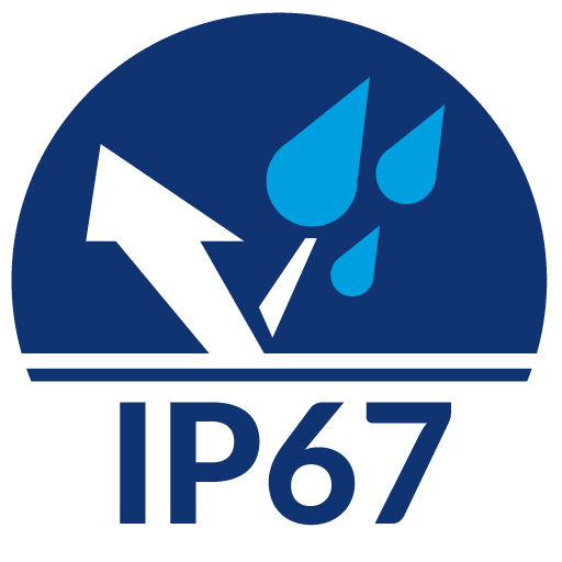 Ingress Protection 67, IP67 Icon, Water droplets reflecting