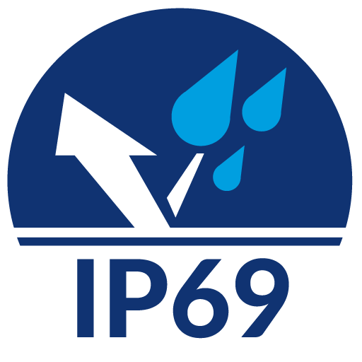Ingress Protection 69, IP69 Icon, Water droplets reflecting